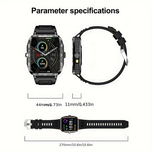 2024 New Smart Watch (Answer/Call) Outdoor Sports Watch LED Altimeter Barometer 100+Sports Mode 300mAh Battery Multimedia Information Viewing Weather Pedometer Fitness Tracker Compatible for Android iPhone Gift