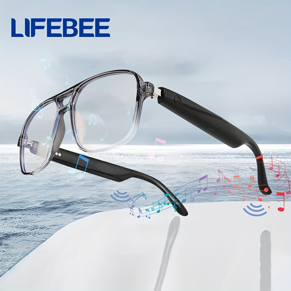 LIFEBEE Smart Glasses with Wireless Connectivity, Voice Assistant, Dual Speakers & Camera - Click to Take Photos, USB Rechargeable, Outdoor Sports & Fashion Accessory for Smartphones/Tablets, Smart Glasses for Smartphones, Tablet Compatibility, Stylish E