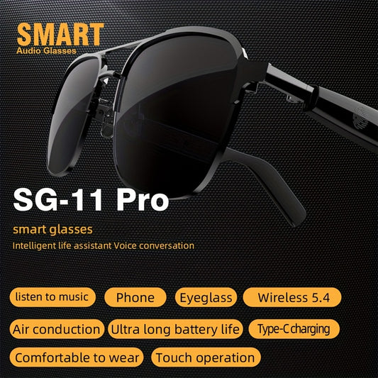 New Smart Open Wireless Glasses: Eye Protection, Stylish Essential for Travel, Life's Reliable Assistant with Music Playback, Surround Sound, Touch Control, Comfortable Wear, Noise-Free Listening – Perfect for Sports, Outdoors, Office & Study. Compatible