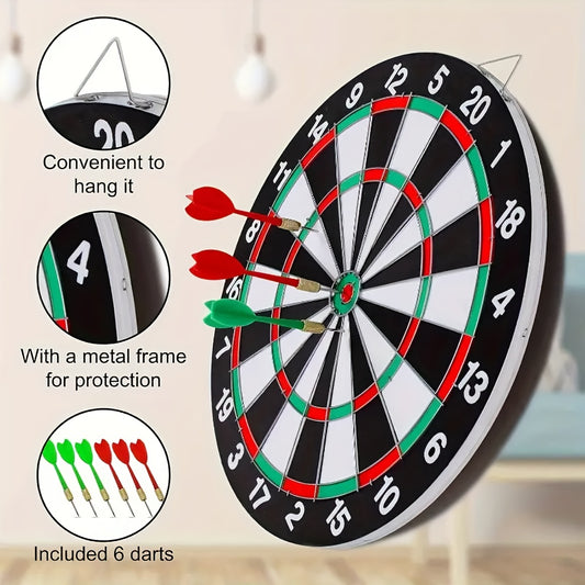 1pc Full Size 43.18cm Dart Board Set of 6 Darts Fun Family Dart Board Games Adult Children Christmas