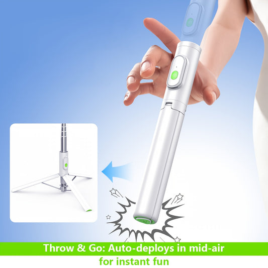 2025 Auto-Expanding Tripod, 144.78cm Selfie Stick with Wireless Remote, Foldable for iPhone Android Travel Vlog (white)