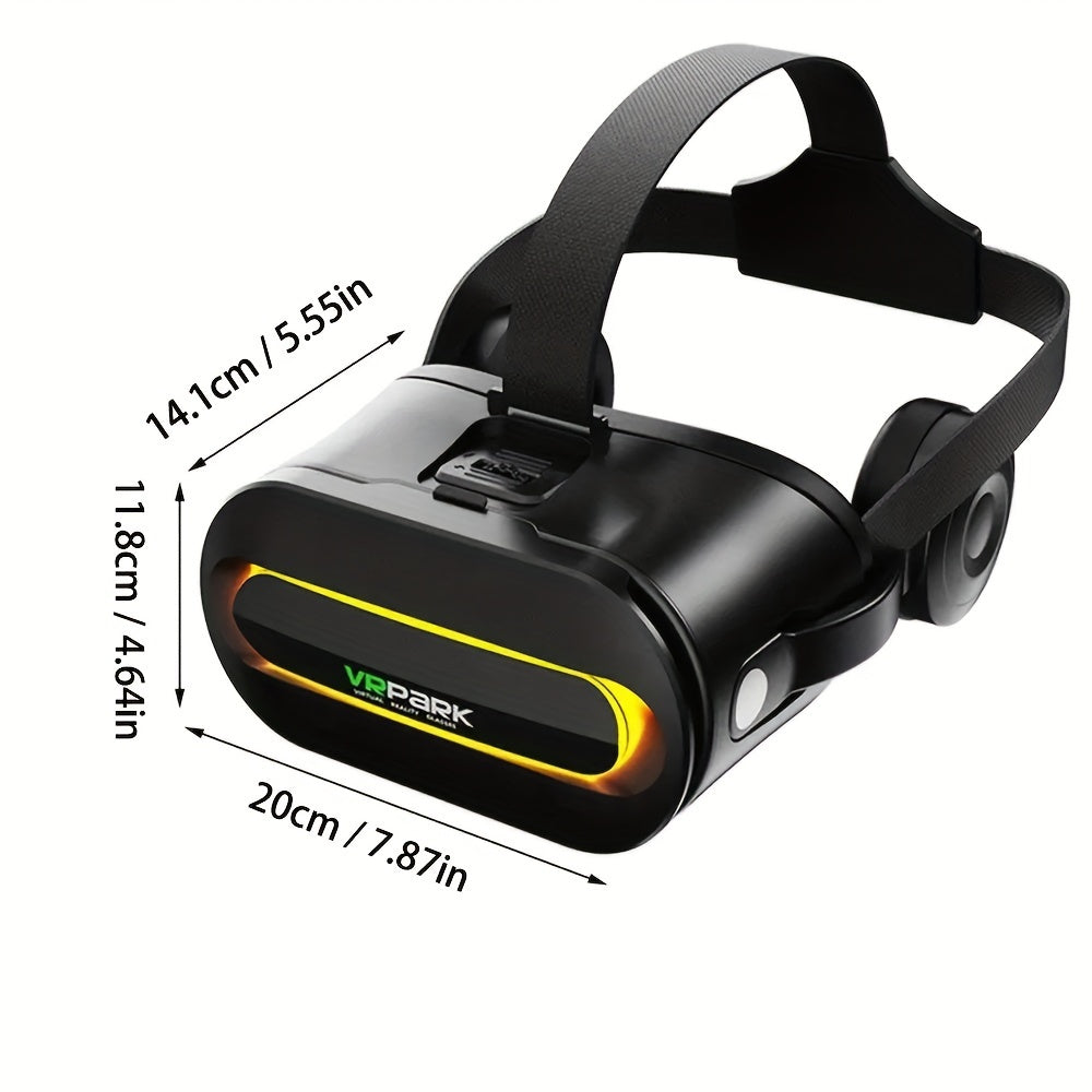 New Black V8-VR Glasses Set - 3D Virtual Reality Glasses with an Adjustable Head-Mounted Design And Lenses with a Large Screen Compatible with Smartphones