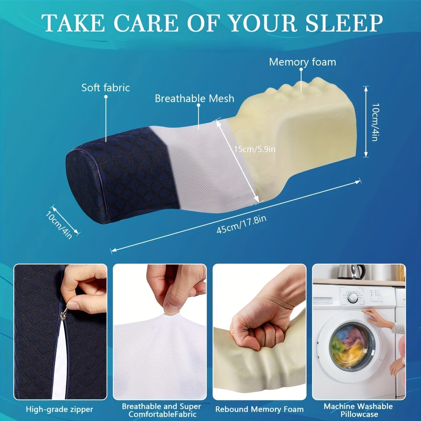 1pc Cervical Support Pillow - Ergonomic Neck Care for On-the-Go Comfort & Instant Relaxation Products,Leg Cushion