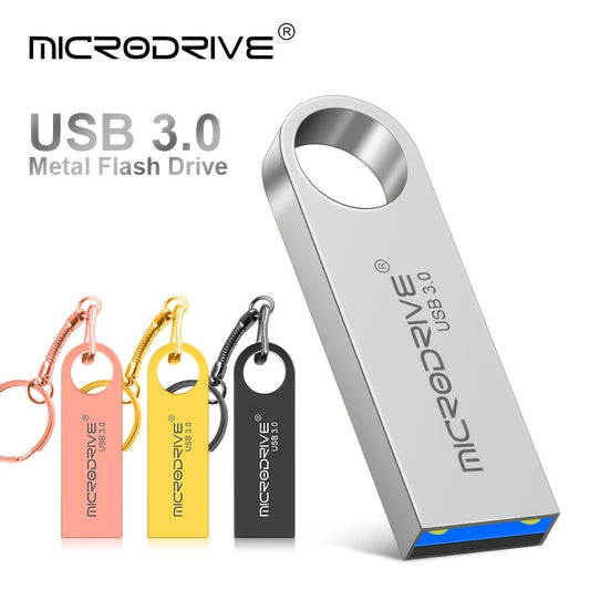 MICRODRIVE Mini Metal 3.0 High-Speed USB Flash Drive 16GB 32GB 64GB 128GB USB Memory Stick Flash Drive PC, Notebook Computer, Tablet Computer, Car Audio Reliable Data Companion: Black/Silver/Golden/Pink
