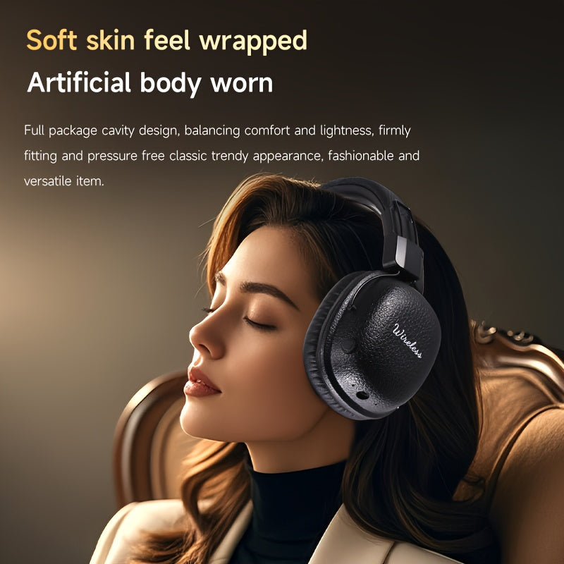 2025 Classic Model, Noise-Cancelling Headphones for Quiet Enjoyment of Your Favorite Content, Dual Chip, Lossless Sound, Dual Golden Plating Certification, Over-the-Ear/Foldable/Wireless, with Strong Anti-Interference Capability, Resolving Disconnect and