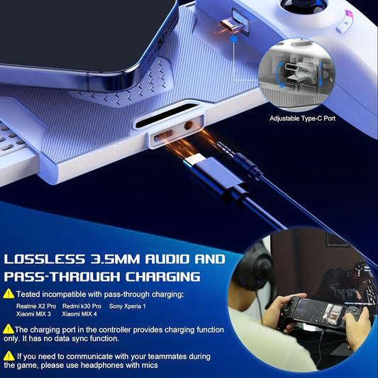 2025 New Pure Black Type-C Stretch Game Controller, Suitable for IOS/Native Mode/Android/Huawei/Switch/PC, Supports PS/Xbox/Steam Streaming Games; Dual Mode Connection; Dual Hall Sensors; Hall Trigger; Macro Recording Programming Back Buttons; Extra Larg