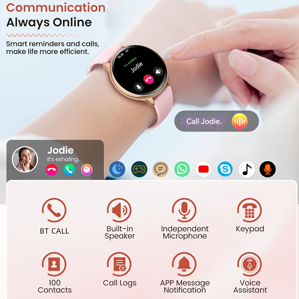 Smartwatch with Wireless Call/Dial, Female Functions, Sleep, 19 Sports Modes, Music Player, Pedometer - Perfect Birthday Gift for Men & Women, Christmas, Halloween, Smartwatches for Android & IOS