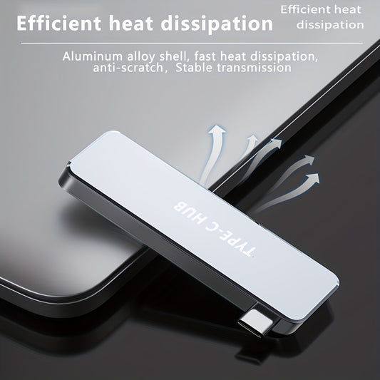 WOWSSYO 5-in-1 Type C Hub, Portable, USB 3.0, SD TF Card Reader, Good Quality and Durable, USB C Hub, Compatible with Laptop, for Men and Women, with Nice Small Gift