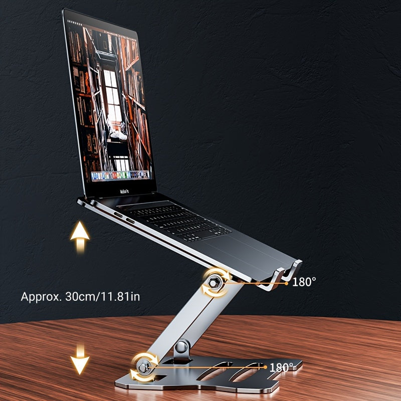A Laptop Stand That Can Be Adjusted To Raise And Lower The Laptop, With A Base That Hangs Vertically For Heat Dissipation, A Must-have For The Office.