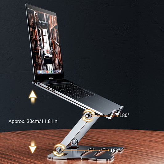 A Laptop Stand That Can Be Adjusted To Raise And Lower The Laptop, With A Base That Hangs Vertically For Heat Dissipation, A Must-have For The Office.