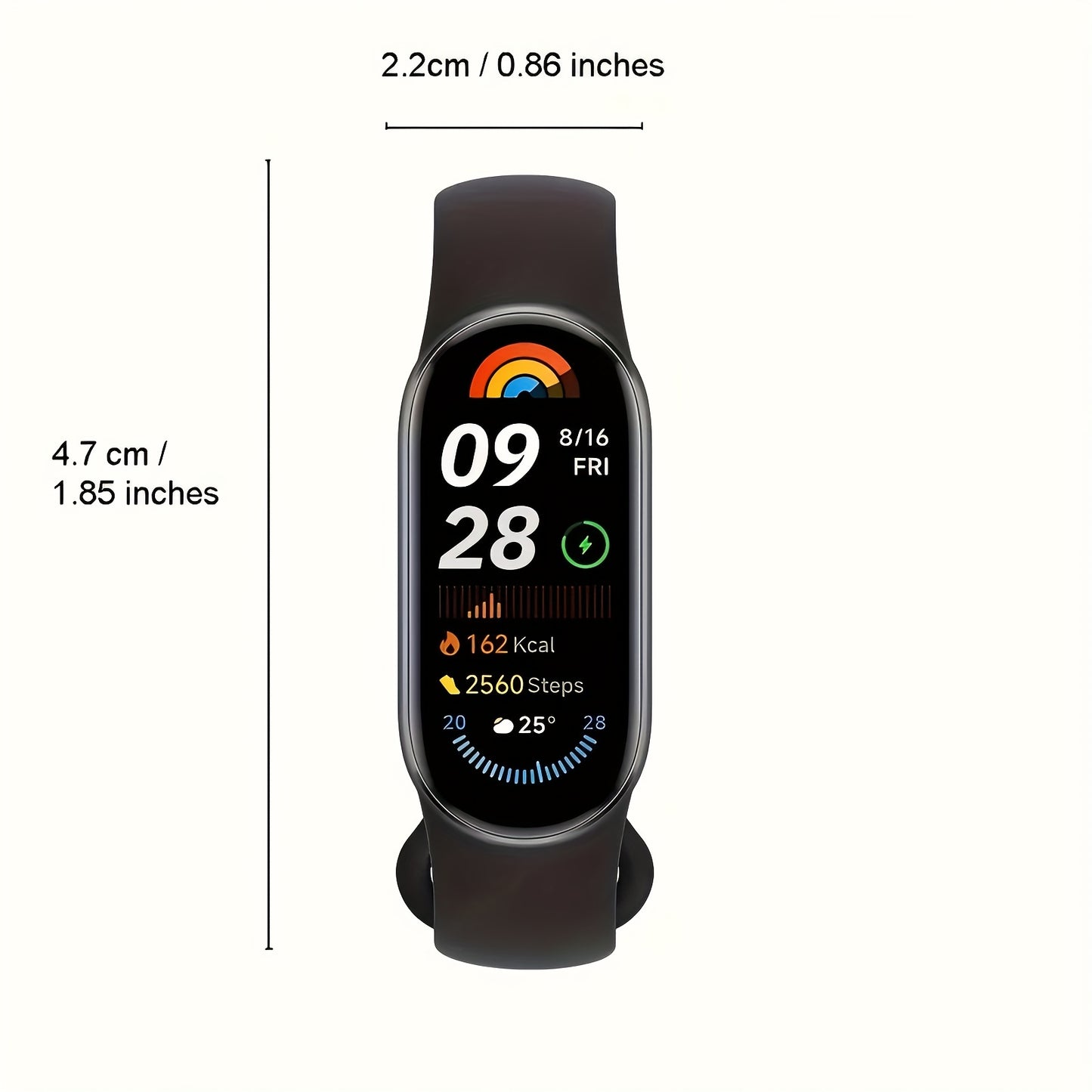 Xiaomi Smart Band 9, 4.11 cm AMOLED Display, 233mAh Battery, Up to 21-Day Battery Life, BT Wireless 5.4, 60Hz High Refresh Rate, 15.8g Lightweight and Comfortable to Wear, 150+ Sports Modes, Hundreds of Watch Faces, Smart Watch Fashion Watches for Men &