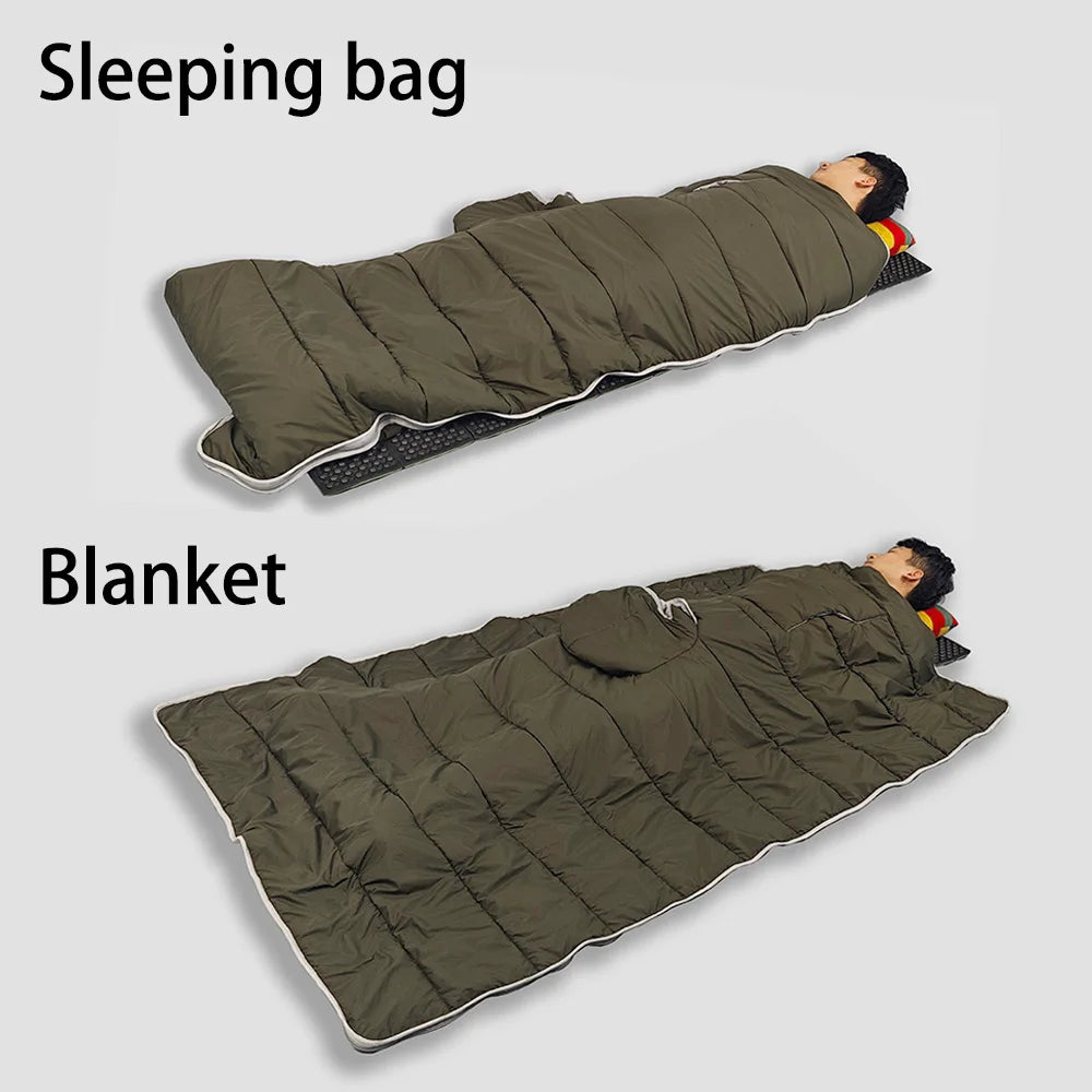 Outdoor Down Poncho Blanket Lightweight Warm Camping Cloak Multi-Purpose Wearable Quilt Hiking Travel Backpacking Sleeping Bag