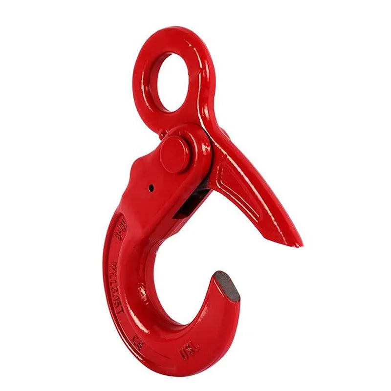 G80 European Safety Self-locking Hook Alloy Steel Eye Type Lifting Cargo Hook Rigging Swivel Sheep Horn Lifting  Safety Hook