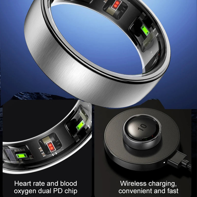 R10 Waterproof Smart Ring Health Monitor Men & Women Health & Sleep Monitor Smart Rings Multi-sport Modes QRing APP