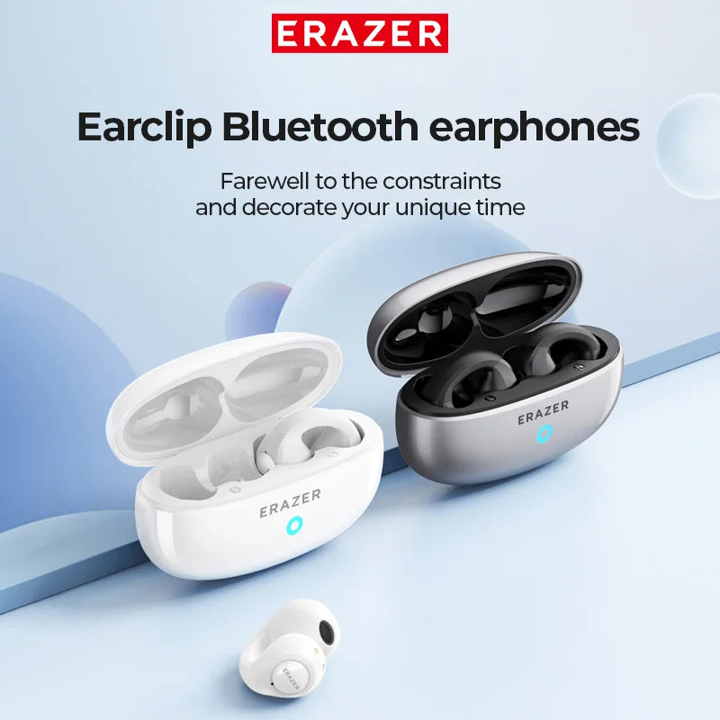 Erazer XT83 Ear Clip TWS Wireless Headphones Bluetooth 5.2 Earphones Touch Control HD Call Earbuds Sports Headset with Mic