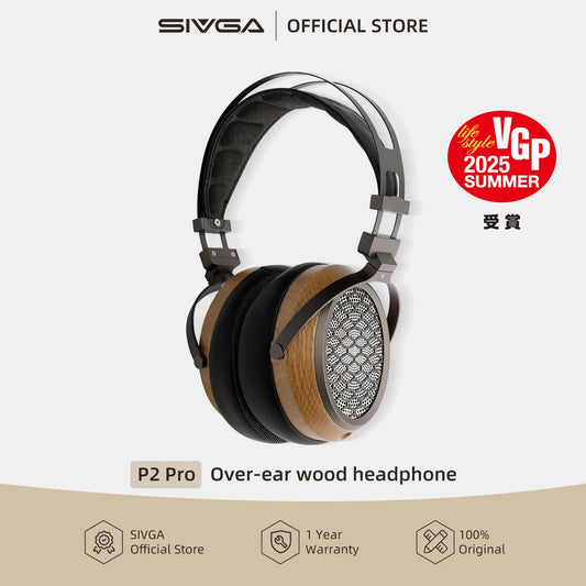 SIVGA P2 PRO Planar Diaphragm Driver Wooden Headphone High-fidelity Audio Over-ear Open-back 4.4mm Balanced Wired Headset