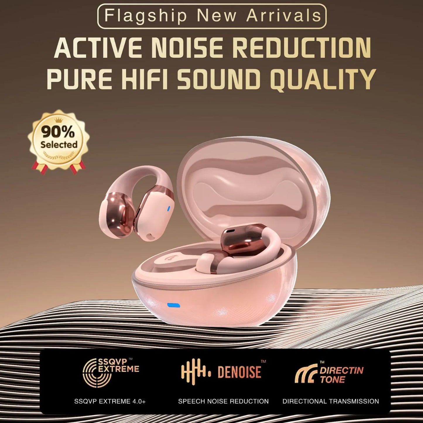 OWS F16 Headphones Open Ear Wireless Bluetooth HiFi Earbuds Active Noise Reduction Sports Casual Fashion Ear Clip Headsets Gift