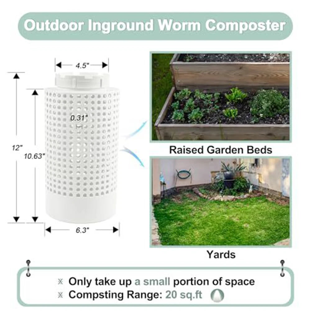 Outdoor Compost Bin Worm Composting Bin Worm Farm Compost Bin Kit For Inground Insect Composter For Small Flower Pots Garden