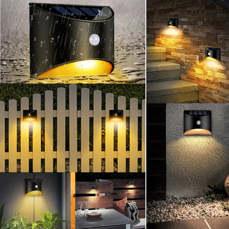 LED Solar Light Outdoor Motion Sensor Wall Lights Waterproof Garden Wall Lamp Solar Power Lighting Decorative Wall Stair Fence