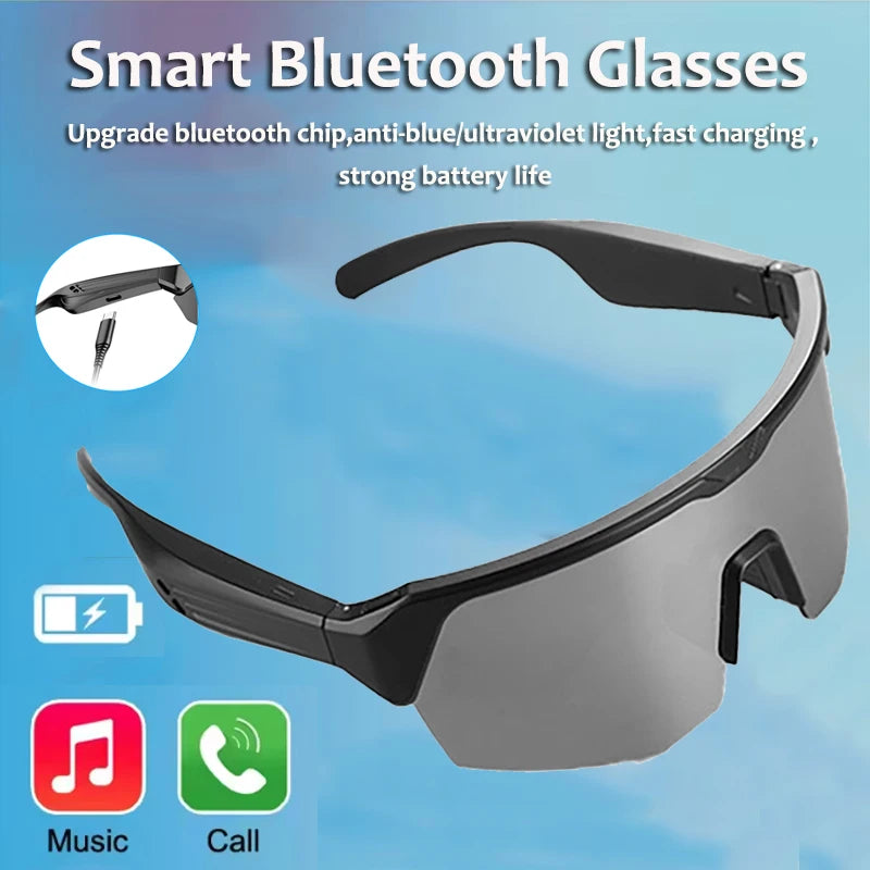 Bluetooth Smart Glasses Wireless Call Remote Headset Sunglasses Sports Driving Music Cycling Headphones UV Protection Sunglasses