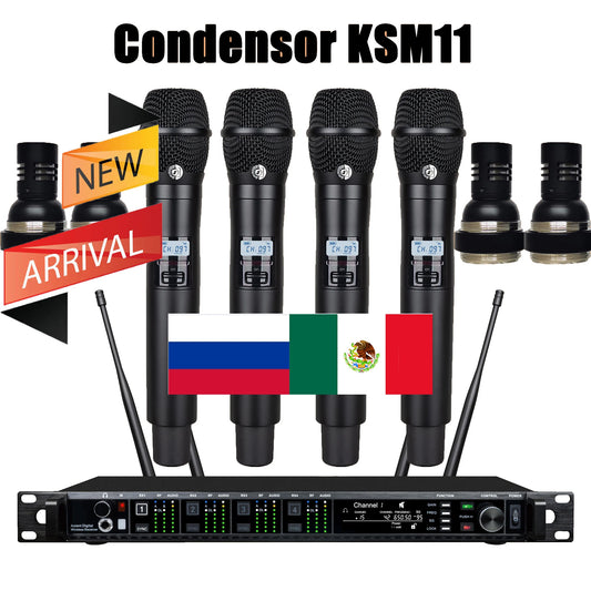 Leicozic Condensor Dynamic 4Channel KSM11 KSM8 Wireless Microphone Radio Microfono System Hand Headset Lapel Mic Stage Diversity