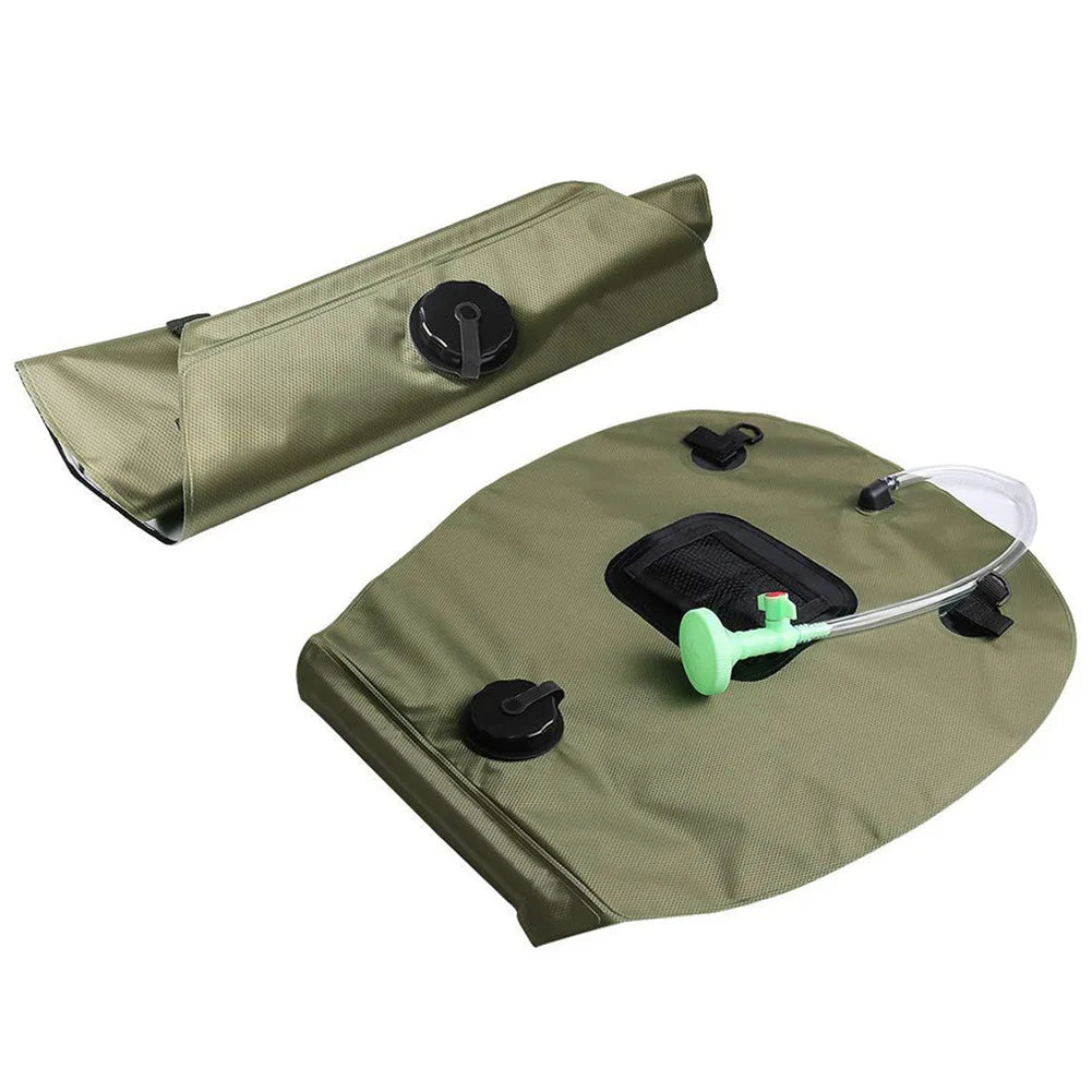 Solar Heated Wash Bag, Portable Camping Water Bag, Collapsible Outdoor Shower Bag with Faucet, for Picnic, Hiking, Travel.