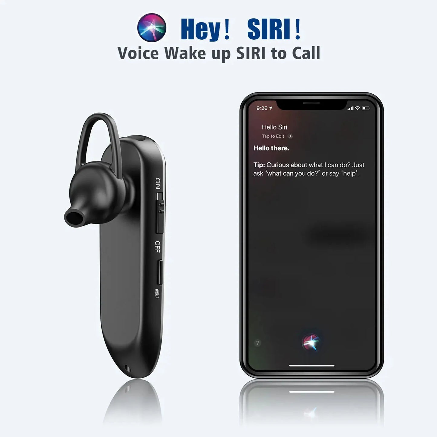 New Bee LC-B45 Bluetooth 5.0 Headset Single In-Ear Wireless Earphone Hands-Free w/ Mic CVC8.0 Noise Cancelling Talk For Driving