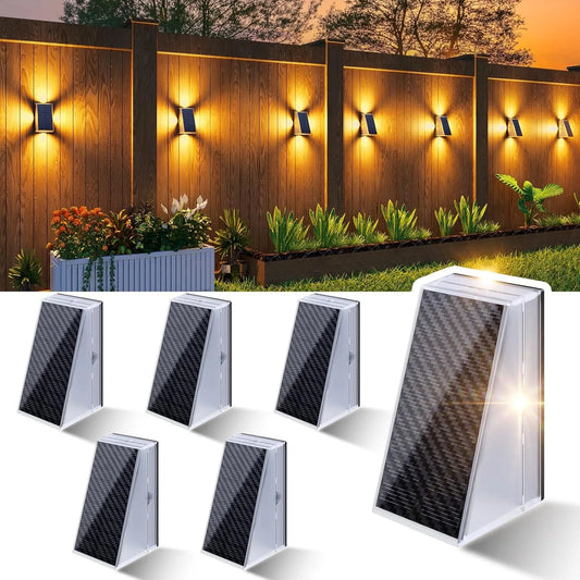 1/4/6 Packs Solar Lights Outdoor Deck & Wall Lights IP65 Waterproof LED Solar Fence Lights for Garden, Stairs, Patio, Yard, Pool