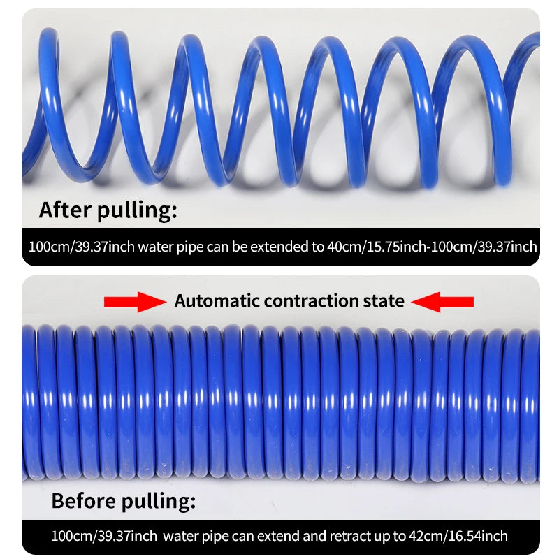 10/15m Portable Garden EVA Retractable Water Hose Spring Hose Car Wash Curly Magic Pipe Expandable for Flower Lawn Watering