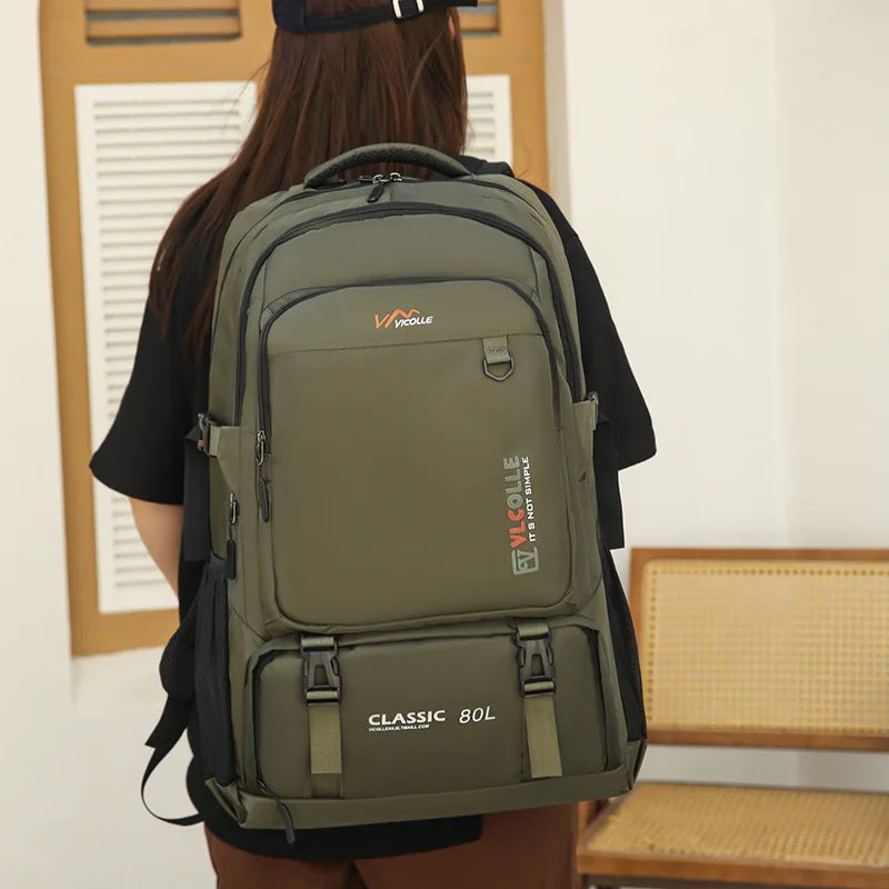 New Travel Waterproof Fishing Large Backpack Large Capacity New Hiking Mountaineering Bag Short-distance Travel Men's Backpack