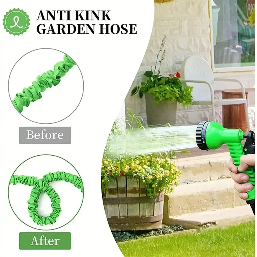 25FT-200FT Expandable Magic Hose Lightweight Design Durable Materials 7 Water Spraying Functions Gun Home Garden Watering Tools