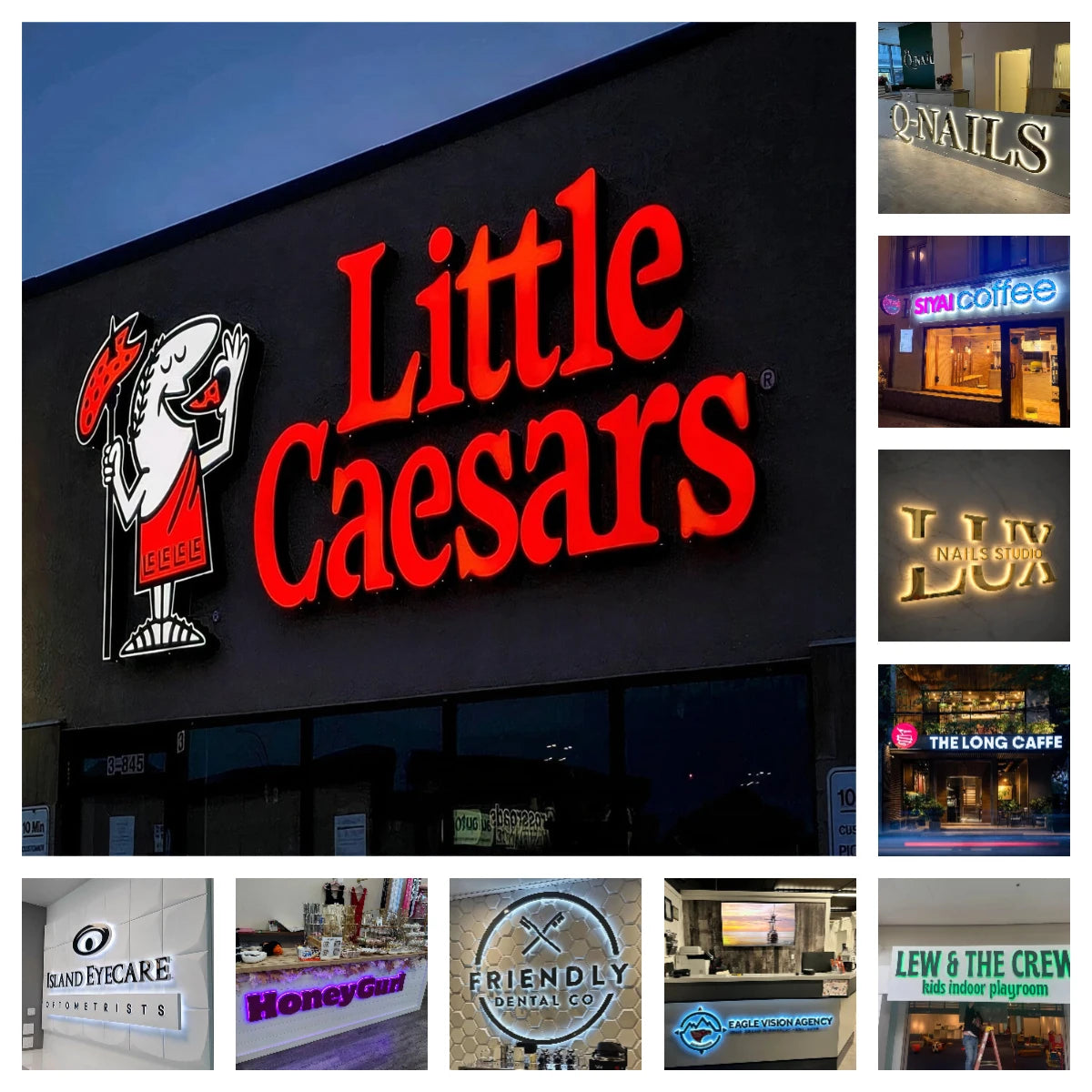 Custom Backlit Sign Led Illuminated Business Logo Signage Large RGB Metal Letter Stainless Steel Storefront Backlit Outdoor Sign