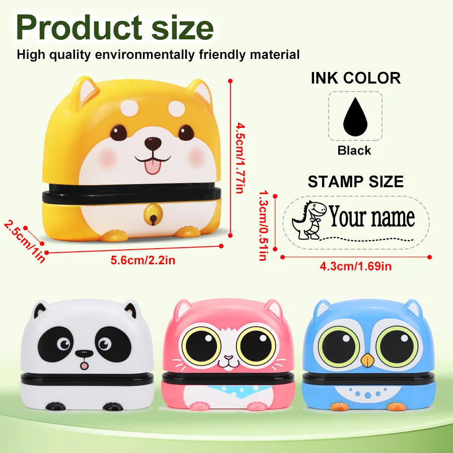 ‌Personalized Baby Name Stamp Set - Custom Waterproof Ink Seal for School, Travel & Kindergarten, Durable Non-Fading Toy Gift