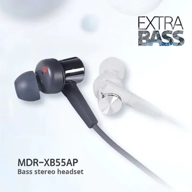 New Original SONY MDR-XB55AP In-Ear Extra Deep Bass Headphones 3.5mm Wired Stereo Earphones Sport Earbuds Handsfree Headset