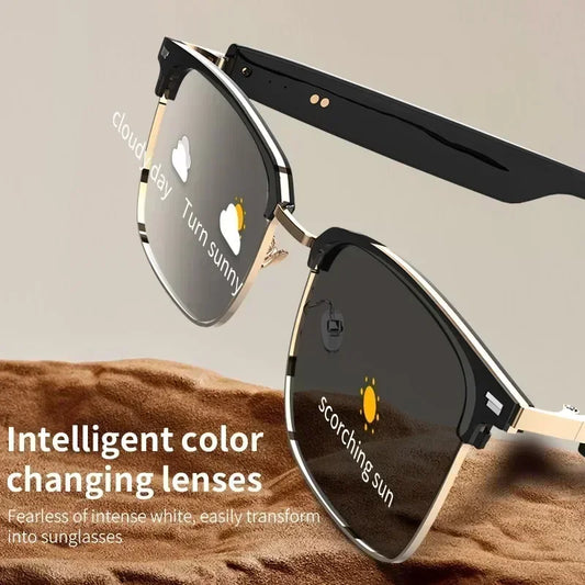 All-in-One Smart Glasses: Bluetooth Audio, Photochromic, Interchangeable Lenses, Touch, Mag Charging, Stylish Acetate