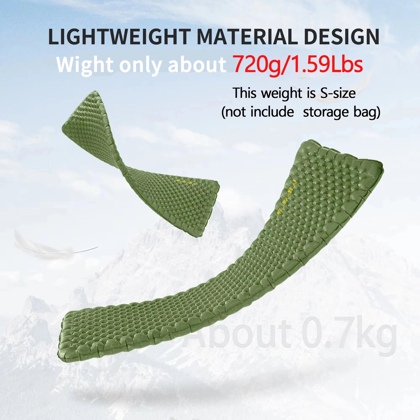 Naturehike 2024 New Camping Mattress 4.6 High R-Value Ultralight Folding Beach Air Sleeping Pad Outdoor Hiking Air Mattress