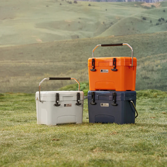 Mobi Garden Portable Wheeled Cooler  Insulated Ice Box for Car Picnics Outdoor Camping   Fresh Food Storage