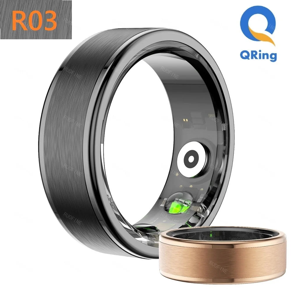 R03 Smartring Couple Rings Man Woman Gift Health Monitor Qring APP Sleep Tracker Fitness Waterproof 5ATM For Android Ios Phone