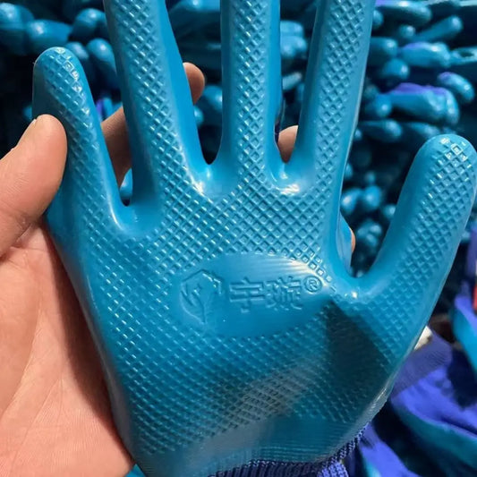 12Pairs Work Gloves PU Coated Wear-Resistant Non-Slip Breathable Safety Protection Gloves Men and Women Building Garden