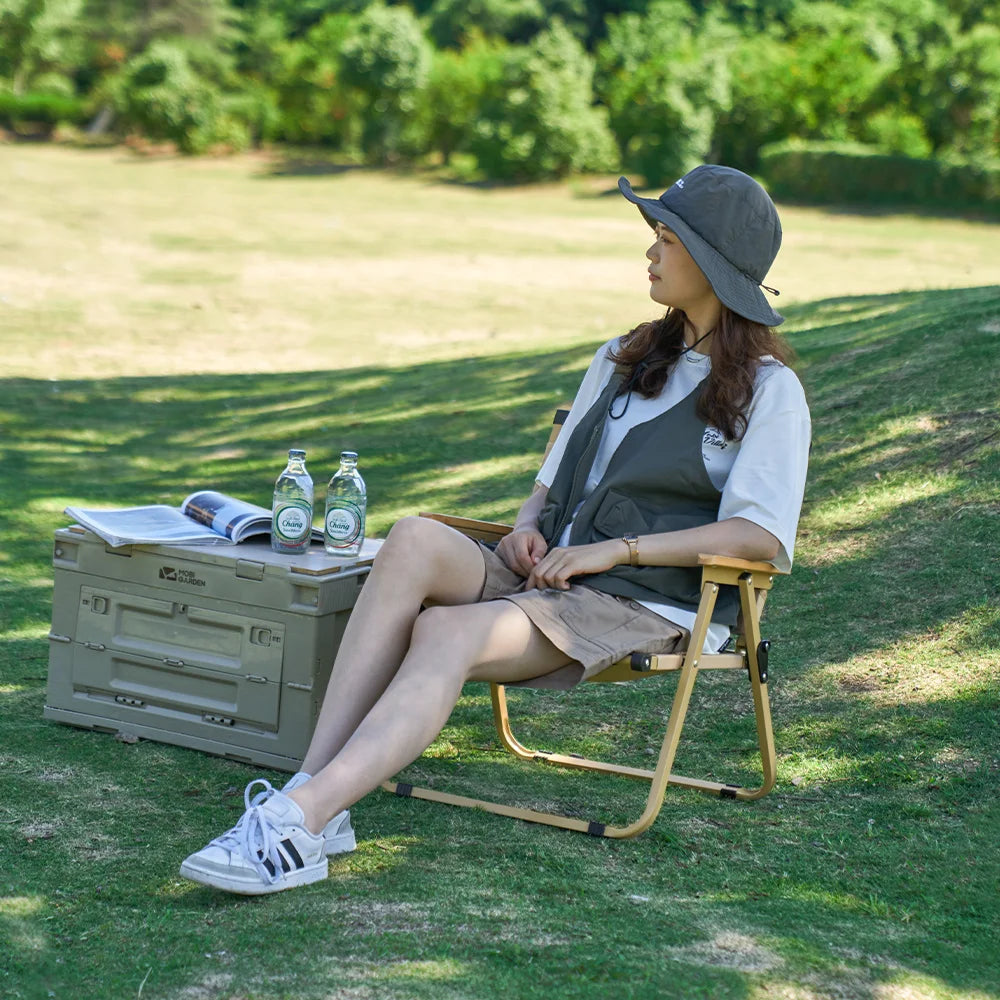 MOBI GARDEN Camping Kermit Chair Folding Iron Carbon Steel Lightweight Chair Porta