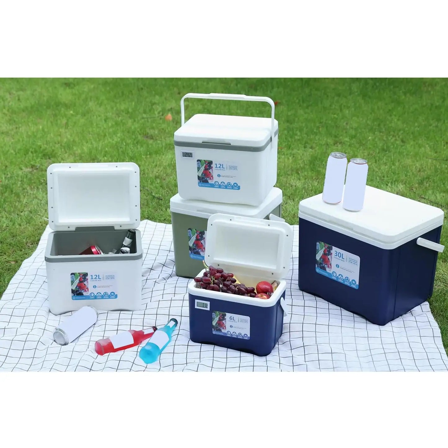 5/6/12L Fishing Cooler Box Outdoor Ice Box for Hiking Fishing Tackle Box Camping Cooler Container Refrigeration Case Organizer