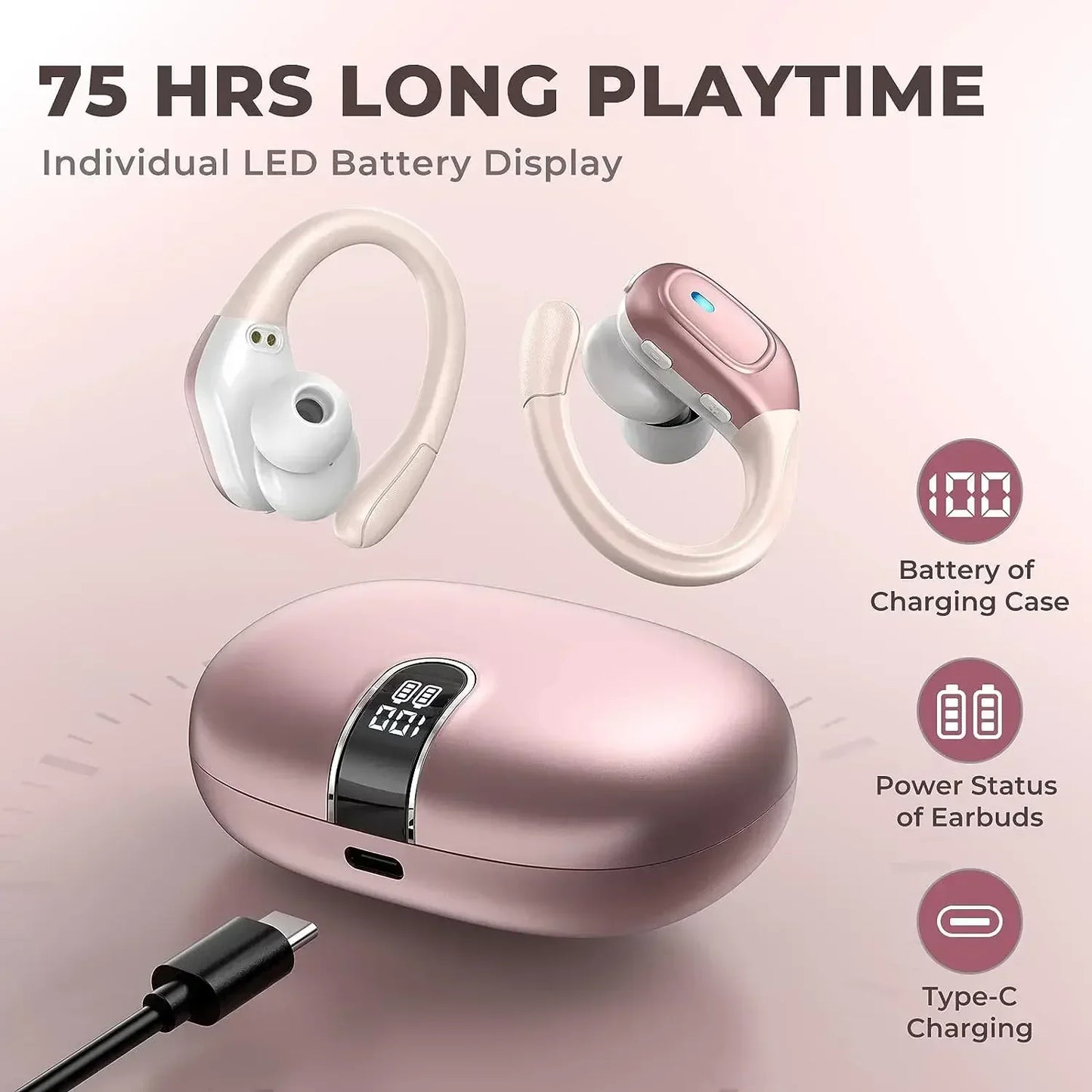"BX28 TWS Bluetooth 5.4 Earphones - 9D Stereo Wireless In-Ear HiFi Headphones with Mic, Hands-Free Headset for Android & iPhone