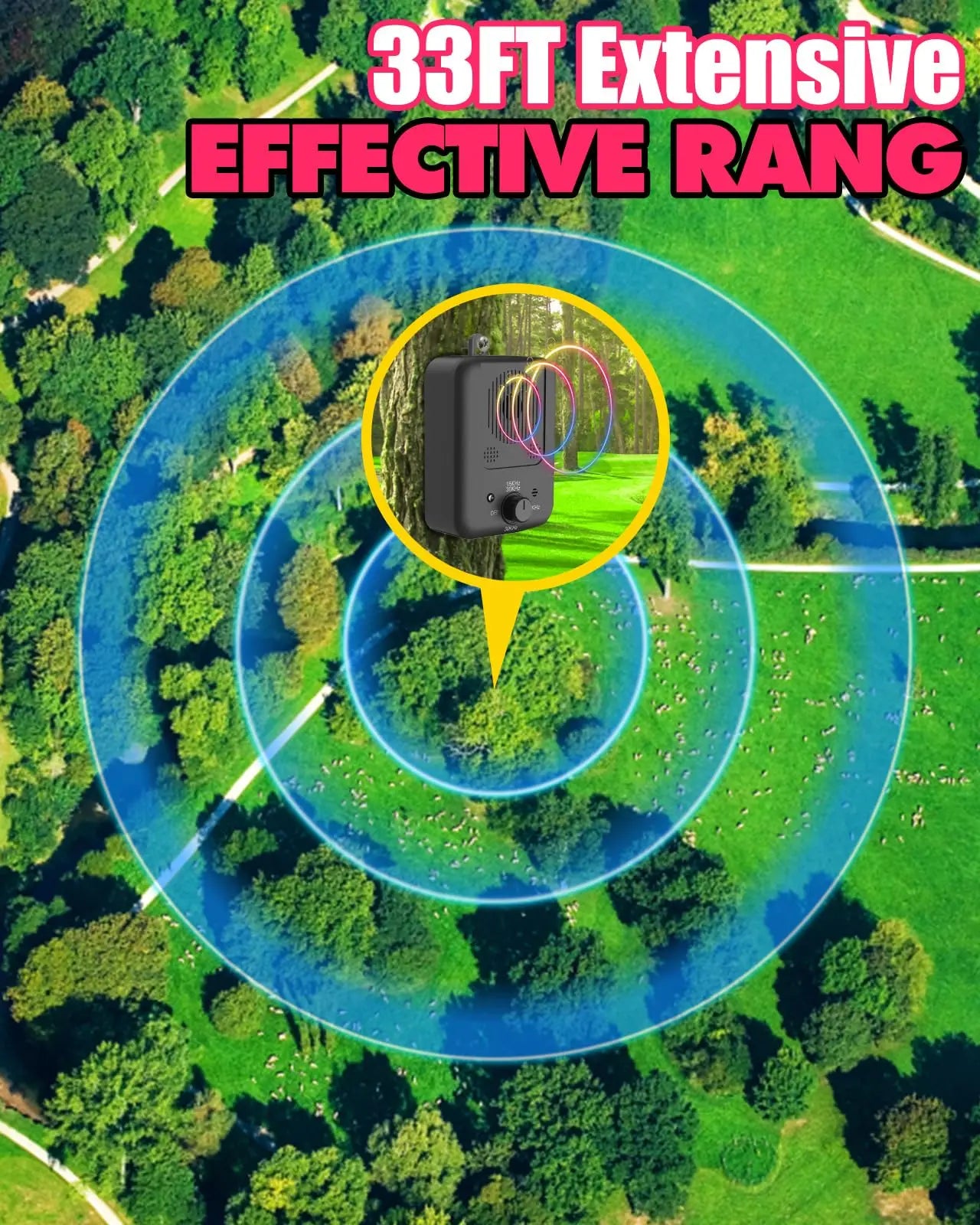 Anti Barking Device, Ultrasonic Dog Repellent Device with 3 Modes, Rechargeable against barking dogs deterrent Indoor & Outdoor