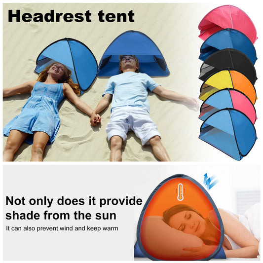 Portable Outdoor Camp Sunshade Tent Beach Headrest Sunshade Tent Personal Face Protection Tent Sunshade Sunbathing Camping Tent