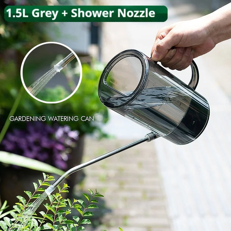 New 1.5L Gardening Watering Can Large Capacity Detachable Watering Kettle Household Stainless Steel Long Mouth Garden Supplies
