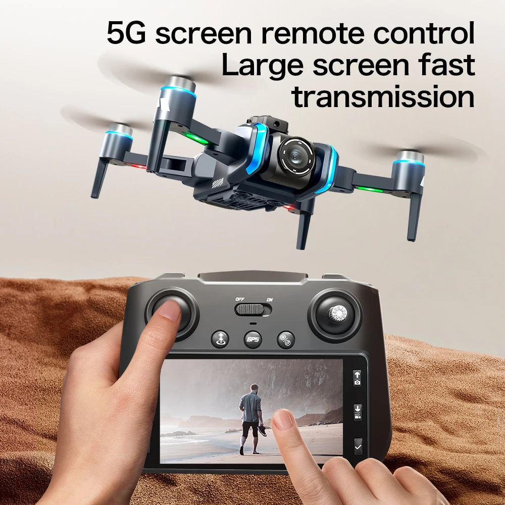 XT808 Pro MAX GPS Drone Professional 1080P HD Light Flow Camera Aerial 5G Brush Avoiding Obstacle Large Screen Mavic Mini Drones