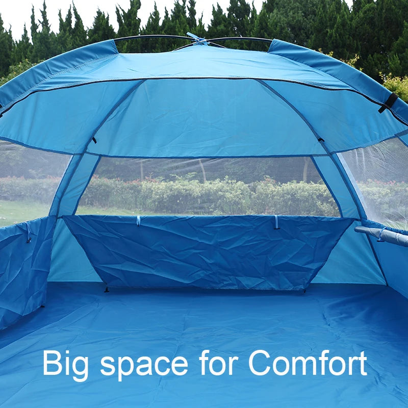 Beach Tent 2-3 Persons Pop Up Tent Automatic Quickly Open Outdoor Camping Tour  Portable Sun protection with Extended Mat