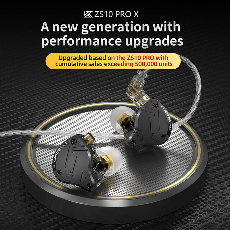 KZ Zs10 pro X Ring Iron Headphones In-ear HIFI High-quality fever-level interchangeable running.
