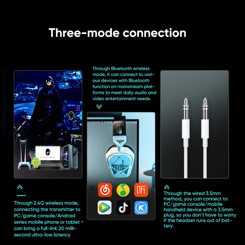 ThundeRobot HL505 2.4G Wireless Bluetooth Headphones ANC Noise Cancelling Mic Pods Over Ear Sports Gaming Headset for PC X-Box