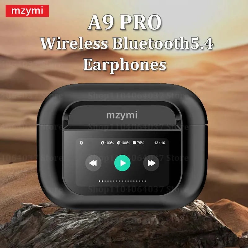 MZYMI A9 Pro Wireless Earbuds LED Screen TWS ANC Bluetooth5.4 Earphones HIFI Stereo Headsets In Ear Sports Headphones With Mic